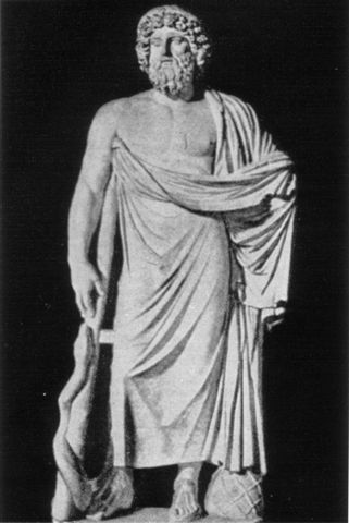 Asclepius met de slang was en is de afgod van de geneeskunst (Aesculapium).
