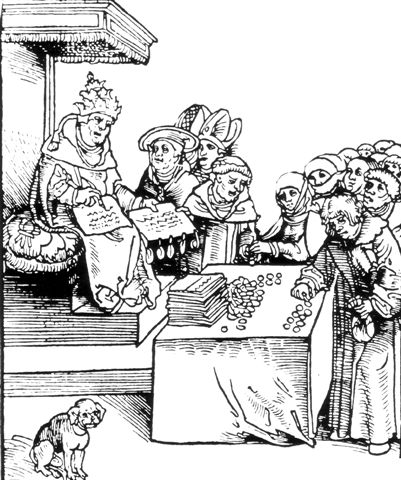 De aanleiding van Luthers opstand begon door de handel in aflaten.